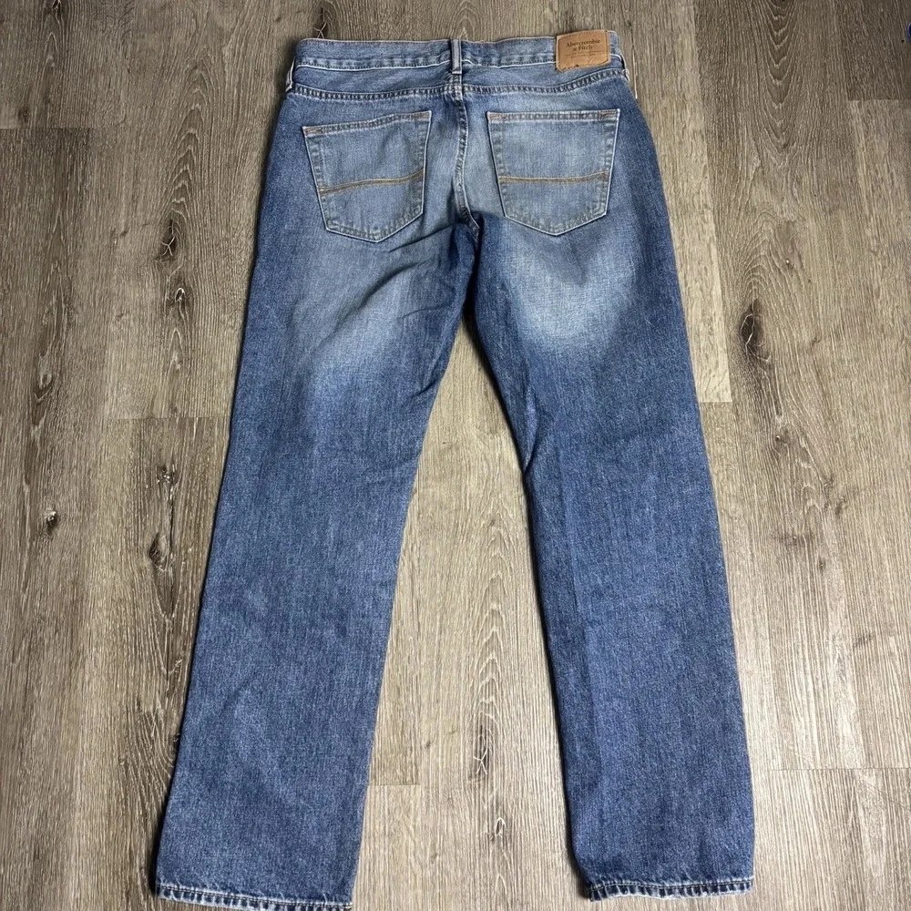 Abercrombie & Fitch‎ Classic Straight Jeans Mens 32x29.5 Button Fly Med Wash Y2K - Picture 10 of 13